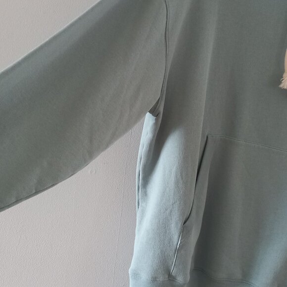 ACNE STUDIOS light blue turquoise hoodie with embroidered patch - Picture 5 of 12